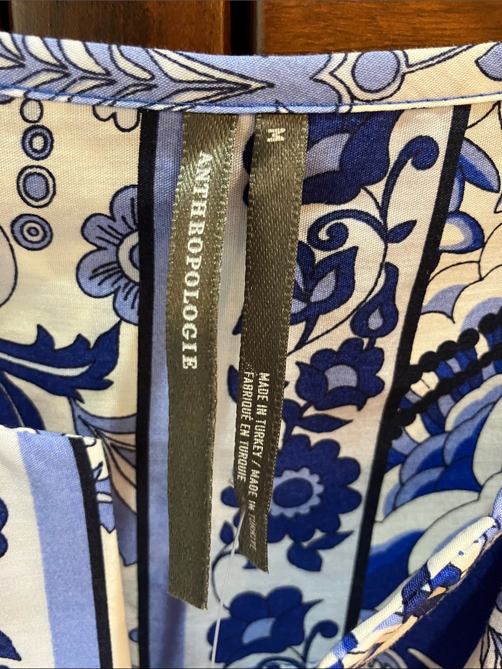Anthropologie Somerset Blue and White Tile-Print Maxi Dress - Picture 4 of 6